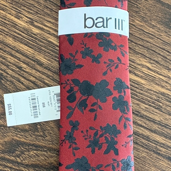 Bar III Bundle of Men's Floral Ties - Navy, Burgundy, Teal NWT 3 - Picture 5 of 7